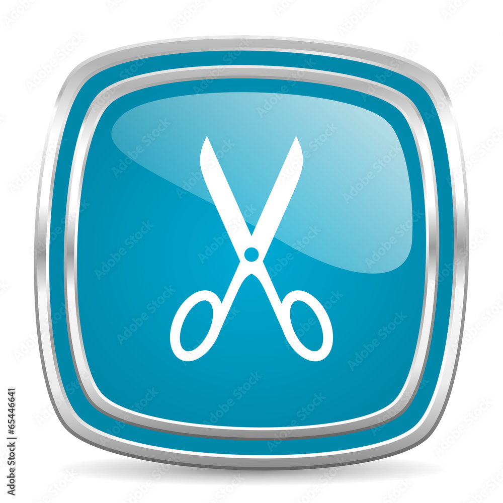 scissors blue glossy icon scissors blue glossy icon