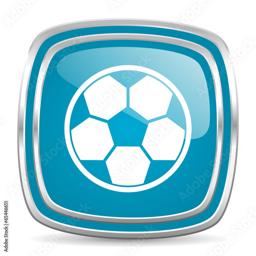 soccer blue glossy icon