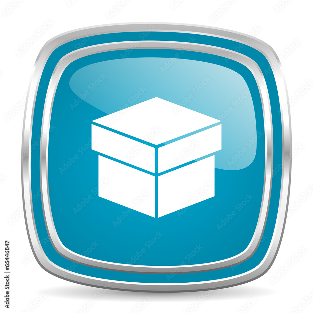 box blue glossy icon