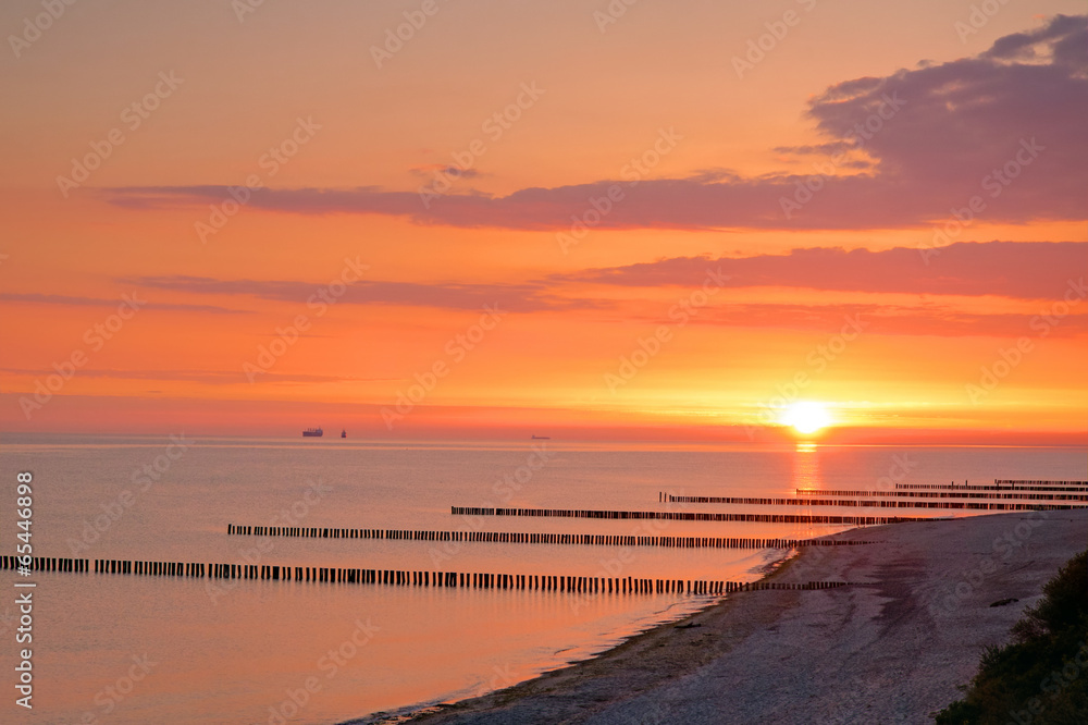 Sunrise at the baltic sea