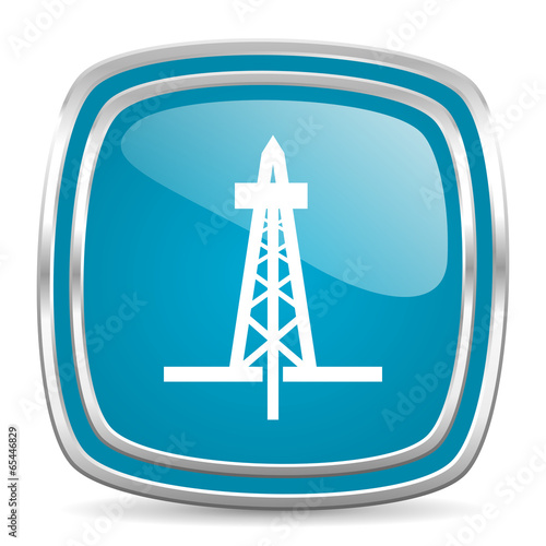 drilling blue glossy icon