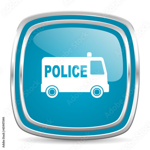 police blue glossy icon