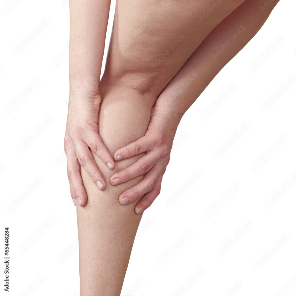 Acute pain in a woman knee.