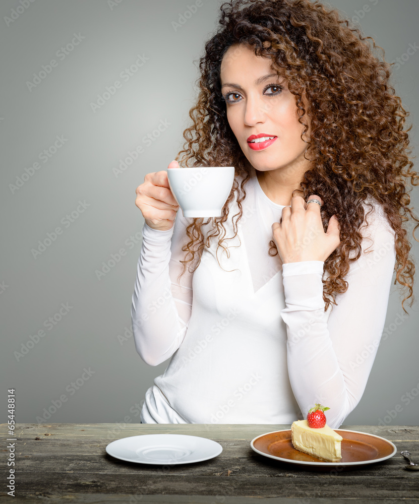 Beautiful woman drinking coffee