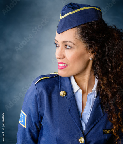 Obraz na płótnie Flight attendant. w salonie