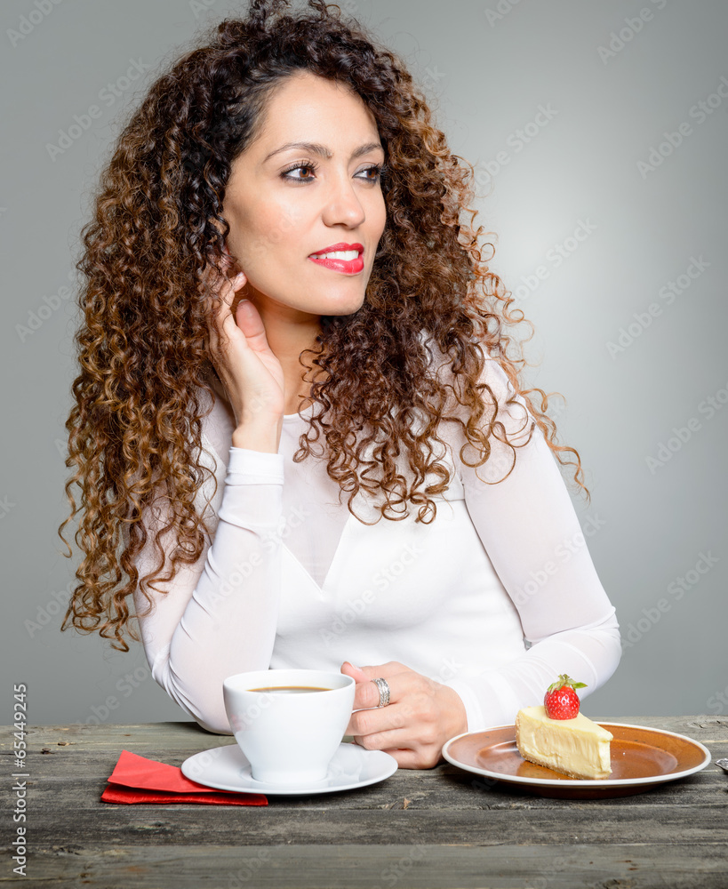 Beautiful woman drinking coffee