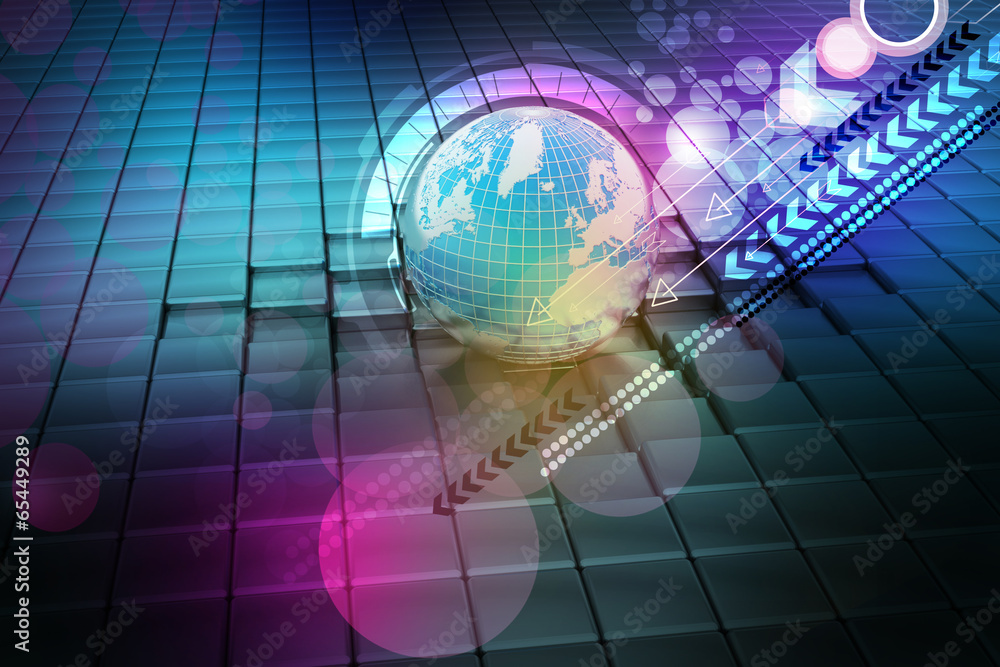 Digital globe in color background Digital globe in color background