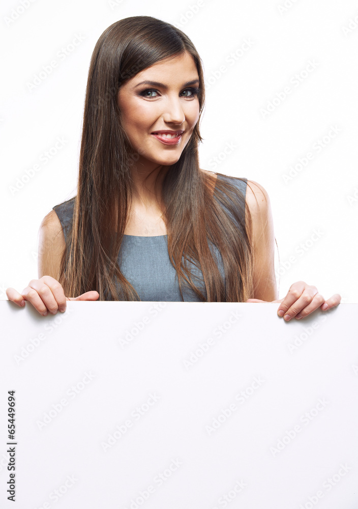 Close up business woman portrait. White background female portr Close up business woman portrait. White background female portr