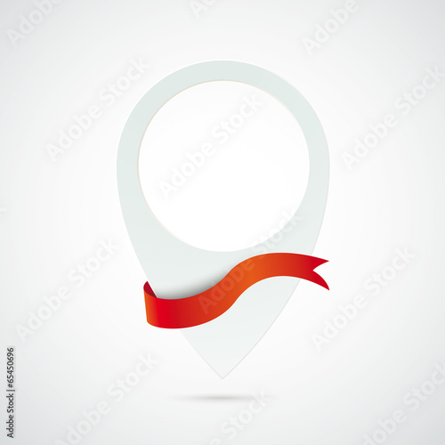 White Location Marker Red Flag