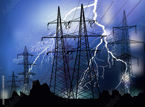 black pylons and white lightnings