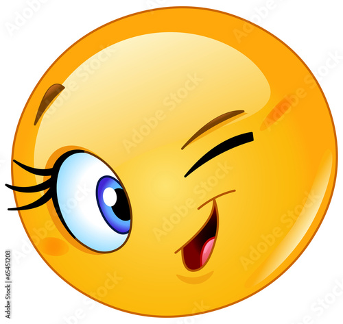 Female emoticon winking
