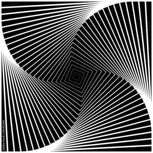 Design monochrome swirl movement square geometric background