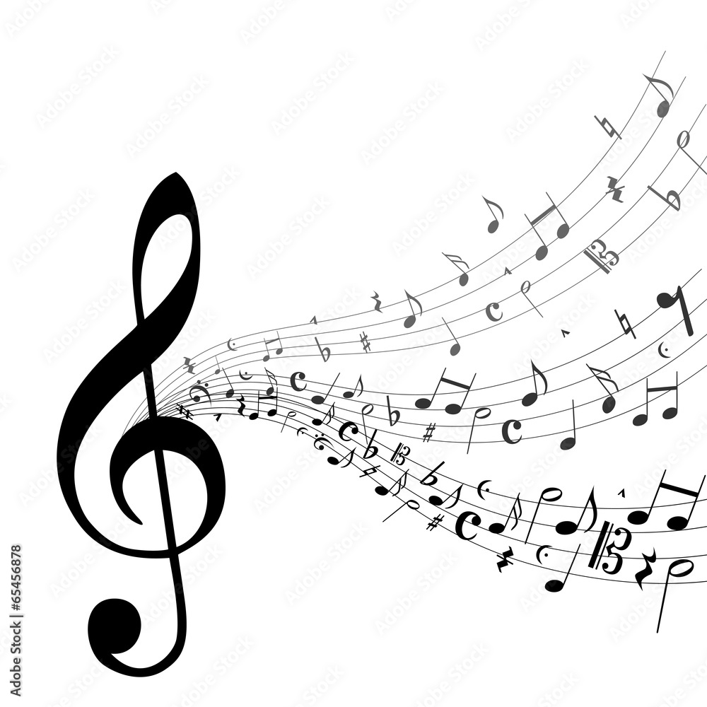 Notenschlüssel Noten Musik Stock-Vektorgrafik | Adobe Stock