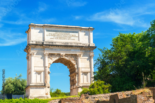 Canvas Print Arch of Titus in ancient Roman Forum, Rome, Italy