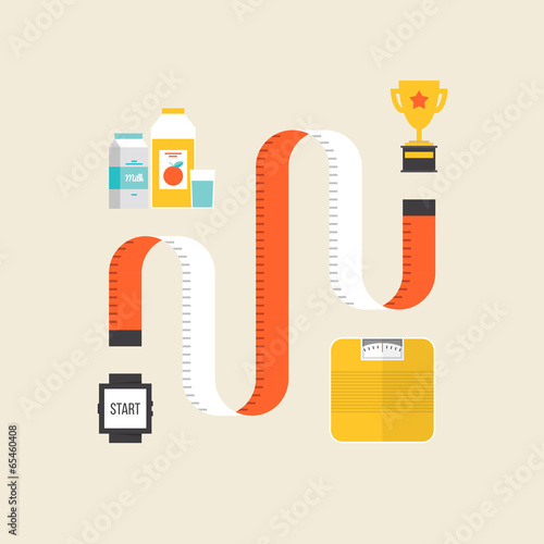 Weight loss flat illustration concept