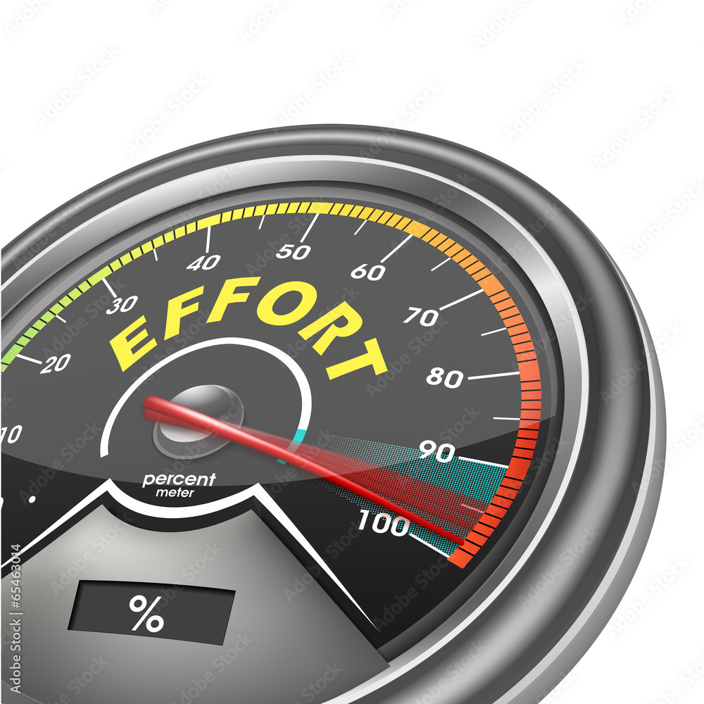 effort conceptual meter indicate hundred percent effort conceptual meter indicate hundred percent