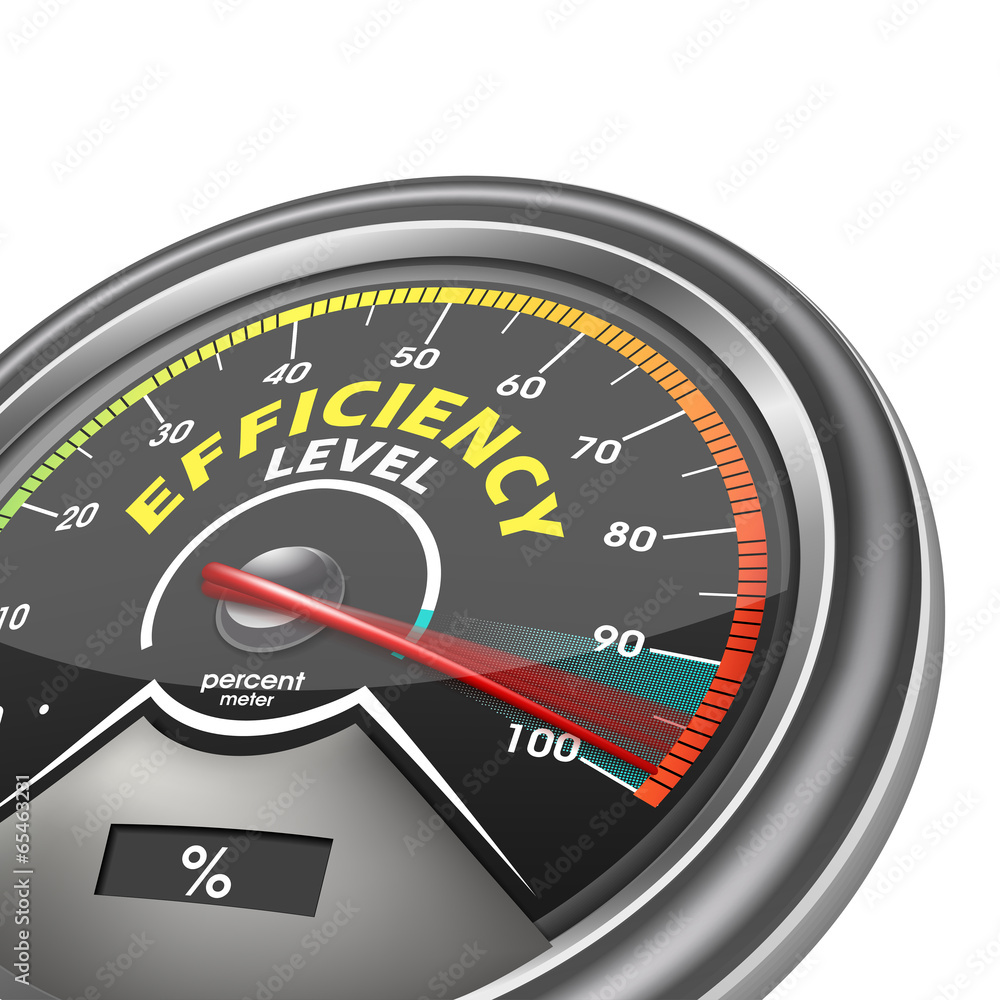 efficiency level conceptual meter indicate hundred percent efficiency level conceptual meter indicate hundred percent