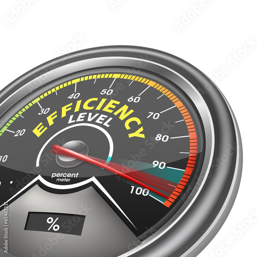 efficiency level conceptual meter indicate hundred percent