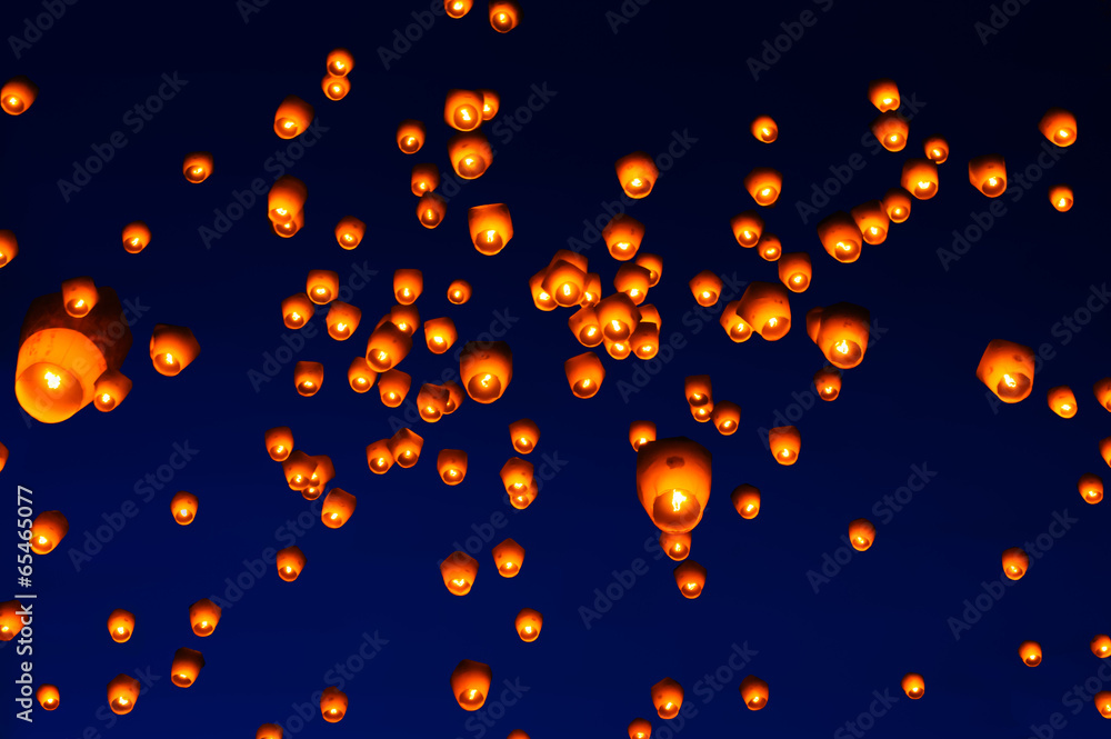 Fototapeta premium PingSi Sky Lantern Festival in Taipei , Taiwan