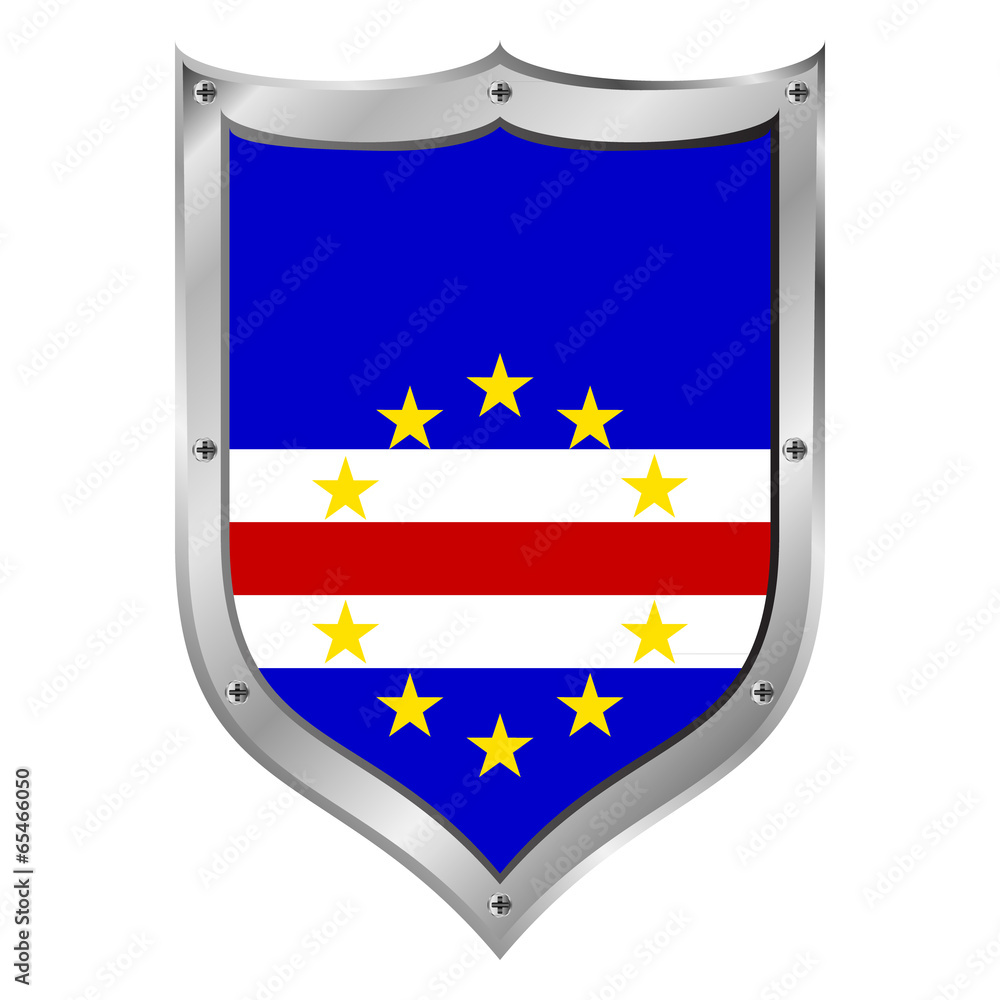 Obraz premium Cape Verde flag button.