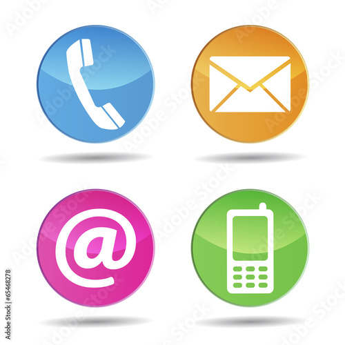 Colorful Contact Us Web Icons