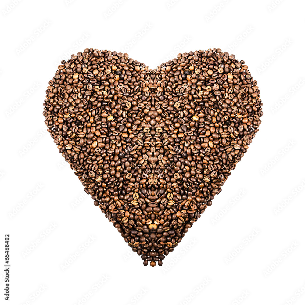 Coffee background in the shape of heart Coffee background in the shape of heart