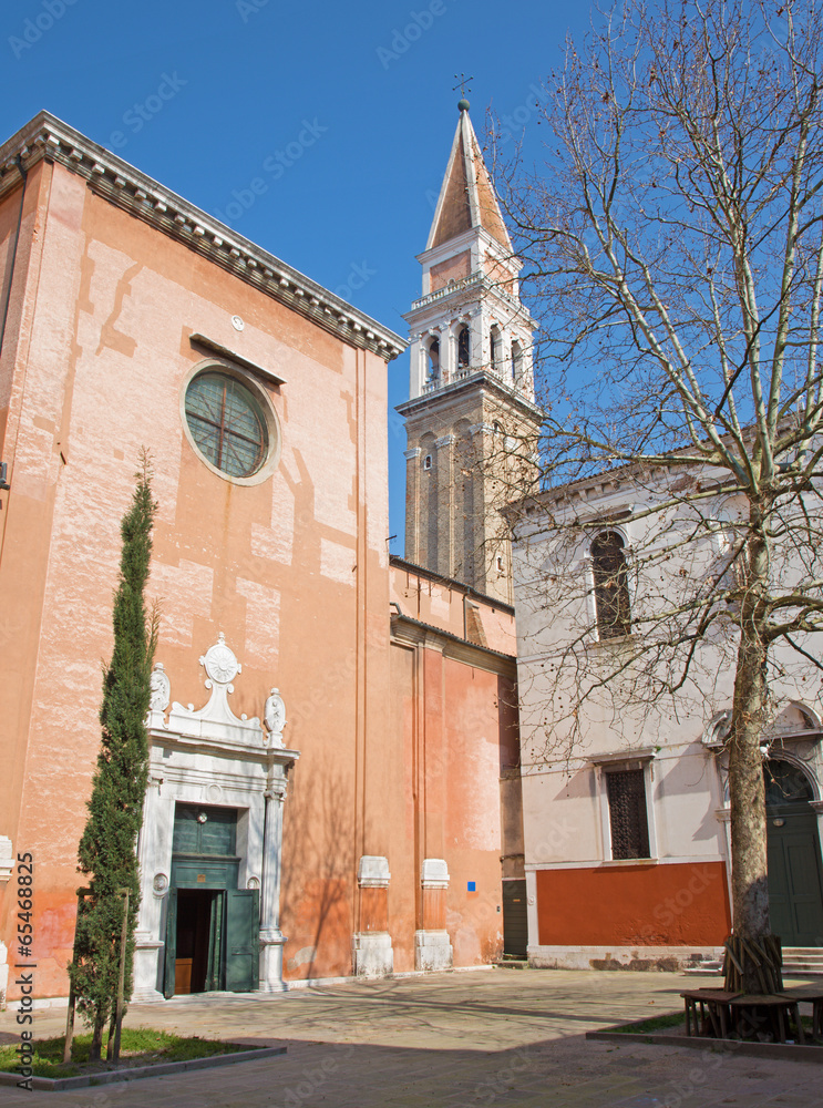 Fototapeta premium Venice - South portal of church San Francesco della Vigna