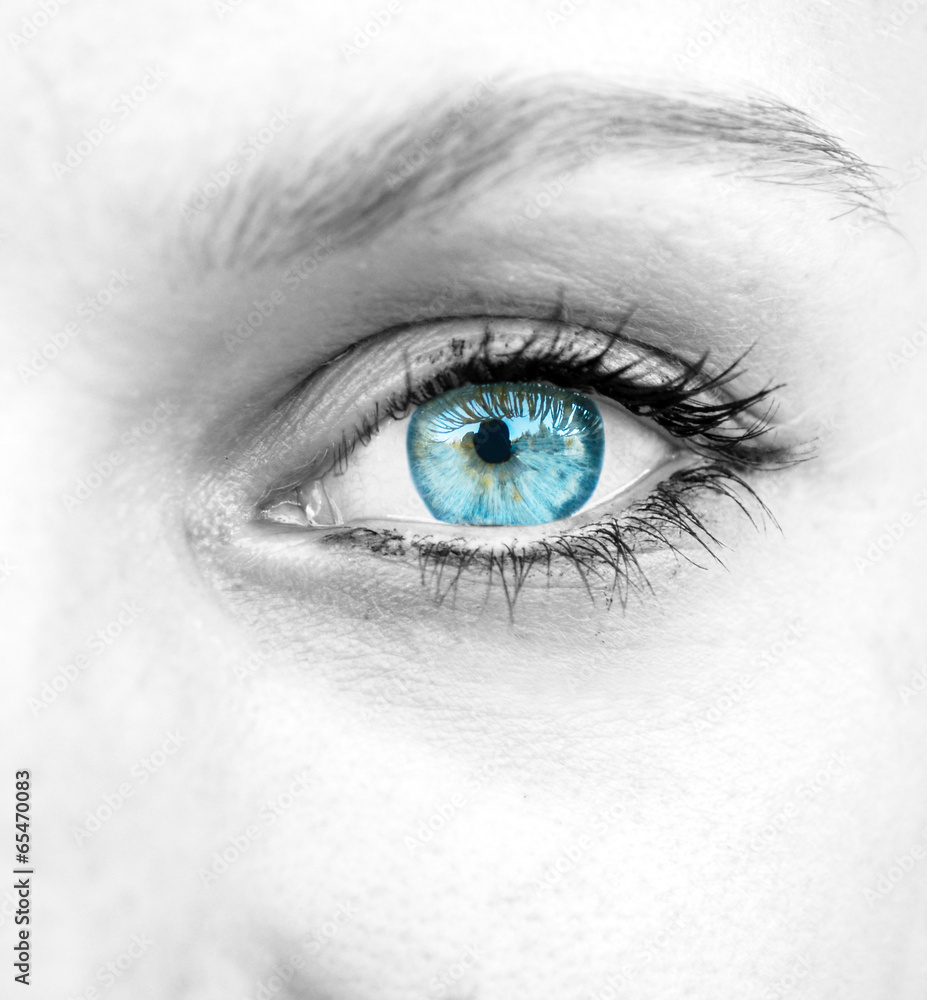 Fototapeta premium Beautiful blue woman eye