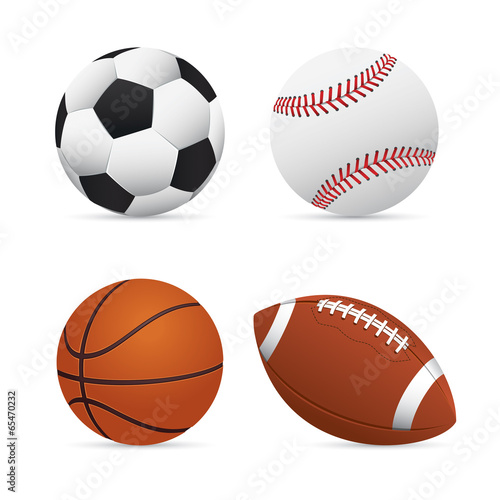 Soccer, Football, Basketball and Baseball photo