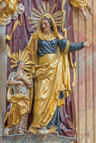 Vienna - Polychrome baroque statue of st. Ann photo