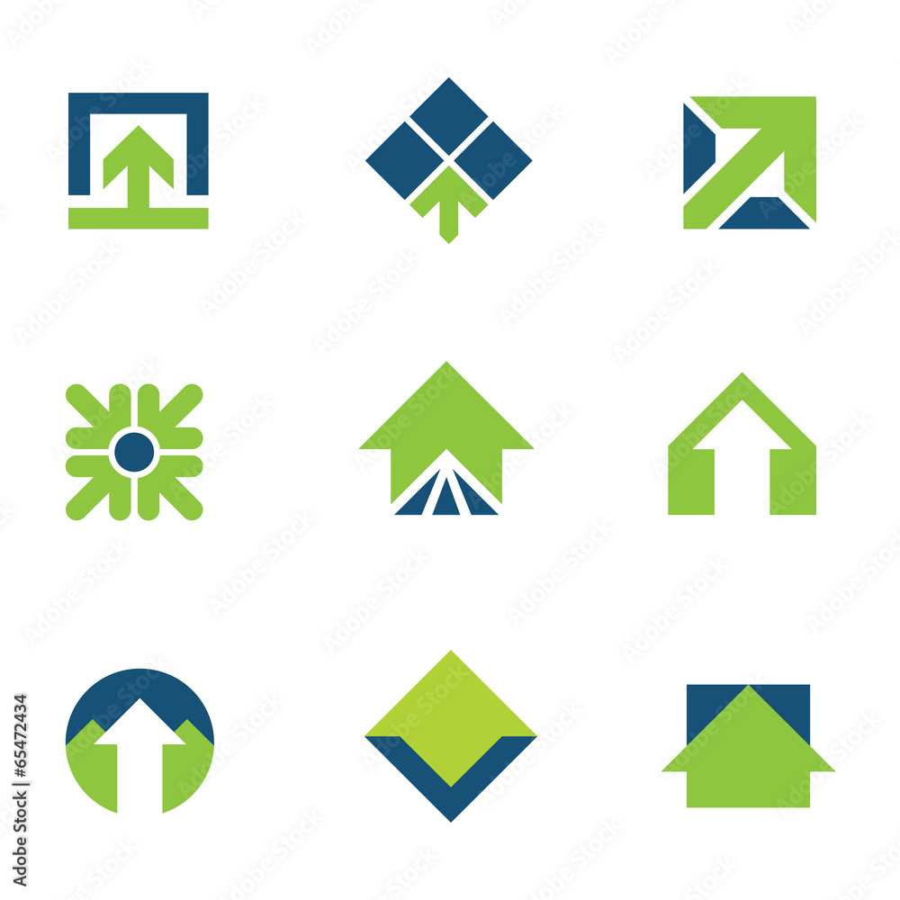 Going green for natural business success arrow up logo icon Going green for natural business success arrow up logo icon