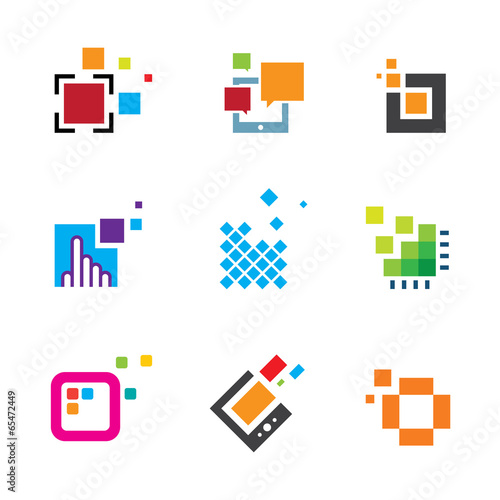 Creative abstract design geometric logo polygon cube icon