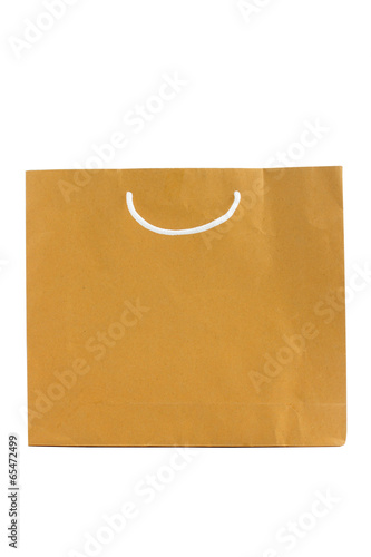Brown shopping paper bag isolated on white