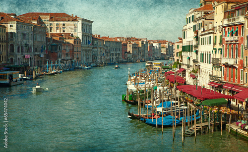 The Grand Canal in Venice, Italy.  Added paper texture © Antonel