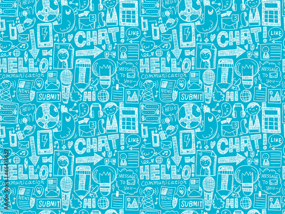 seamless doodle communication pattern seamless doodle communication pattern