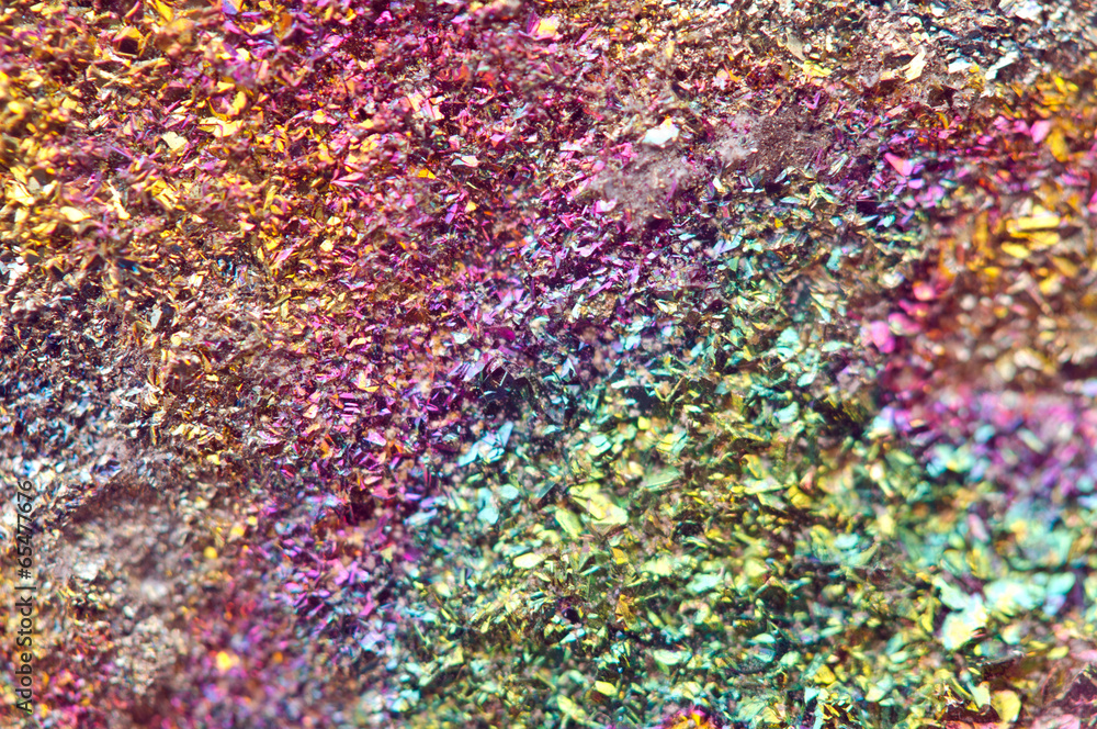 Obraz premium Fantastic background, magic of a stone, rainbow in metal rock
