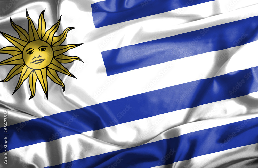 Obraz premium Uruguay waving flag