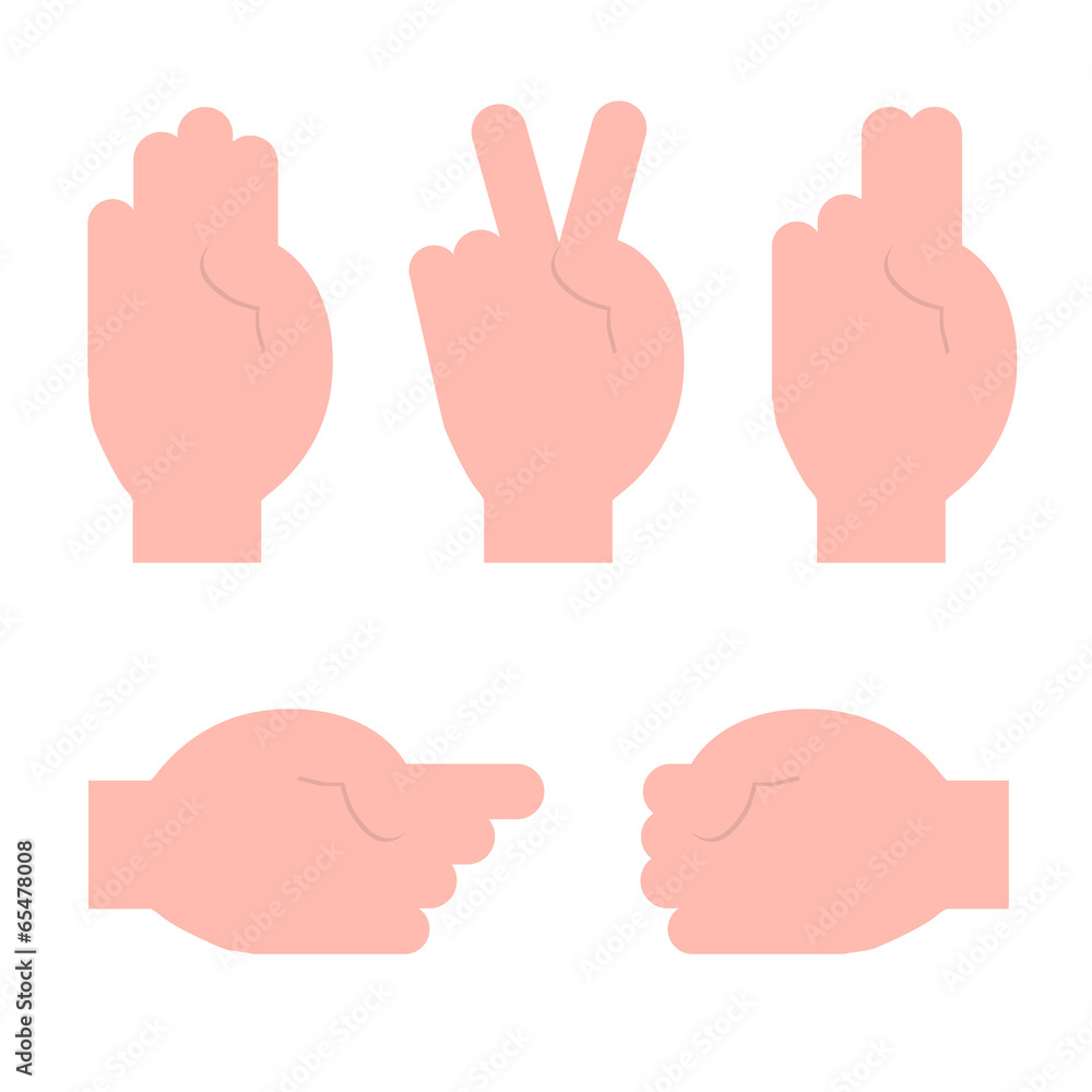 Fototapeta premium Human Hands Set Vector Illustration