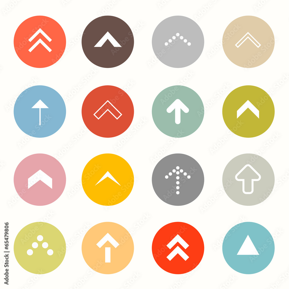 Vector Arrows Set in Circles Isolated on White Background Vector Arrows Set in Circles Isolated on White Background