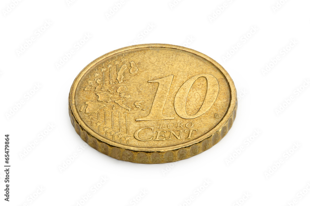 Ten euro cents coin isolated on white background Ten euro cents coin isolated on white background