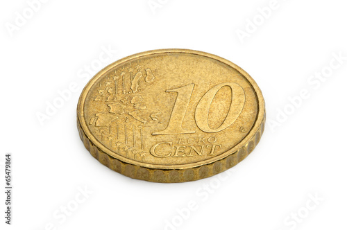 Wallpaper Mural Ten euro cents coin isolated on white background Torontodigital.ca