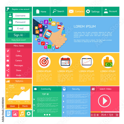Flat website template