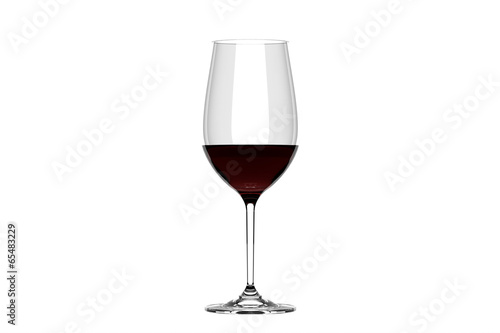 Glass of red wine isolate on white