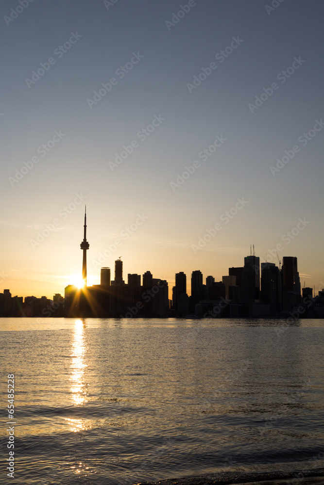 Toronto Sunset from the shore of the islands