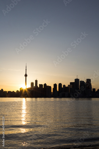 Toronto Sunset from the shore of the islands