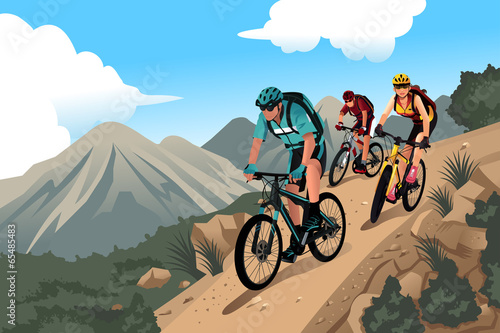 Mountain bikers in the mountain