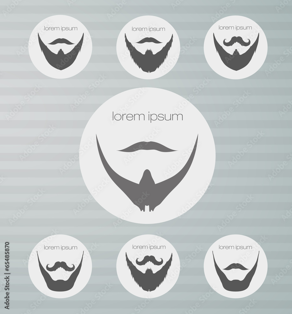 Naklejka premium round icons beard with mustache