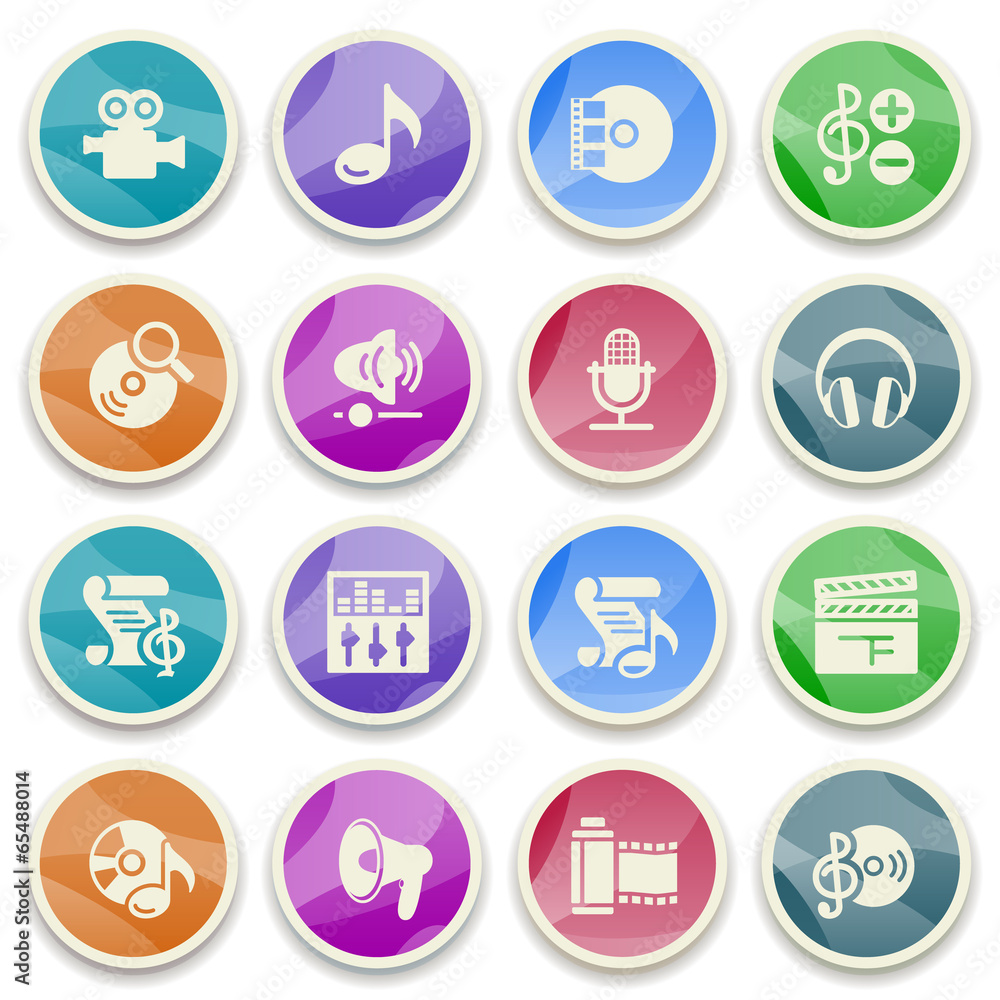 Audio video color icons. Audio video color icons.