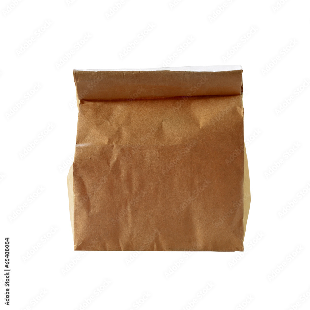 Brown paper bag isolated on white Brown paper bag isolated on white