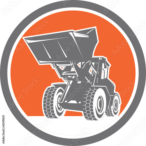 Front End Loader Digger Excavator Circle Retro